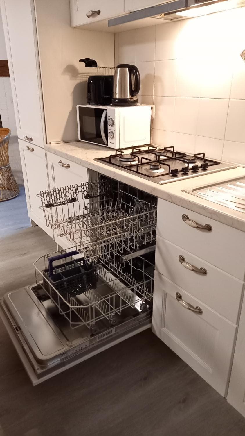 Coffee/tea facilities, Kitchen or kitchenette, Landmark view, dishwasher, minibar, stove, toaster