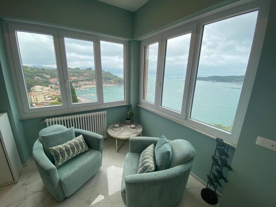Living room, Seating area, Sea view