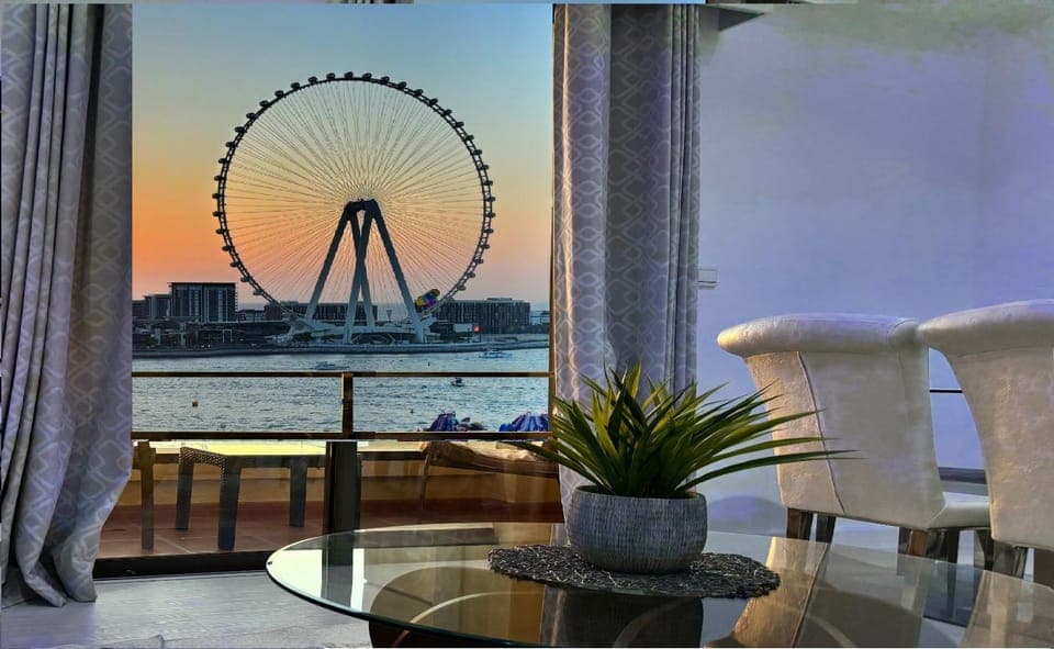 Natural landscape, Living room, Seating area, City view, Sea view