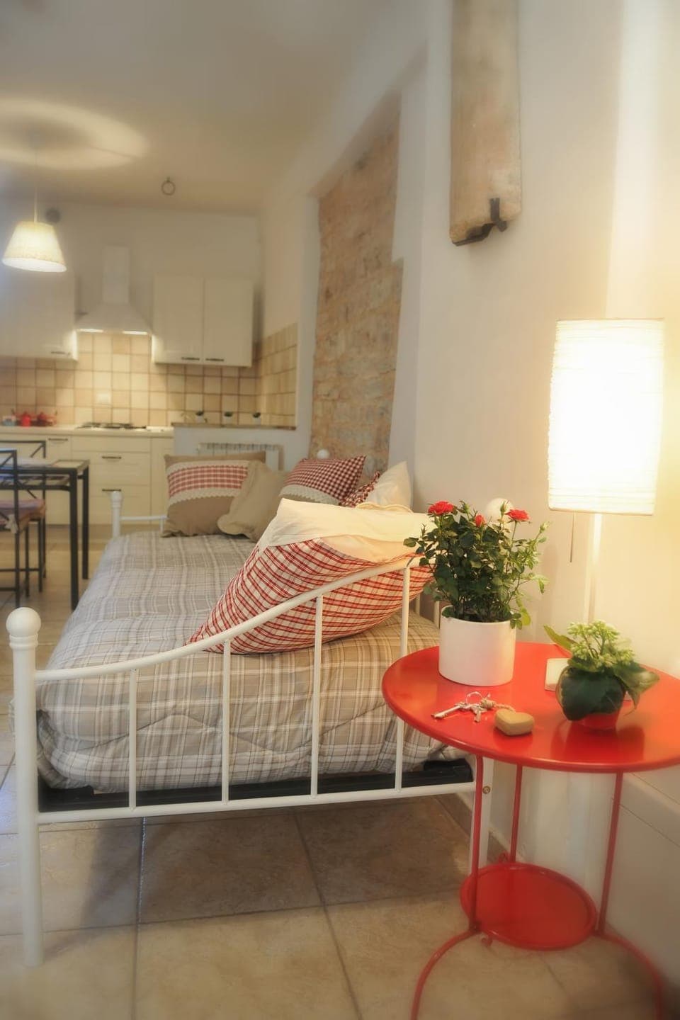 Bed, Living room, Seating area