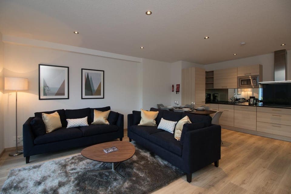 Kitchen or kitchenette, Living room, Dining area