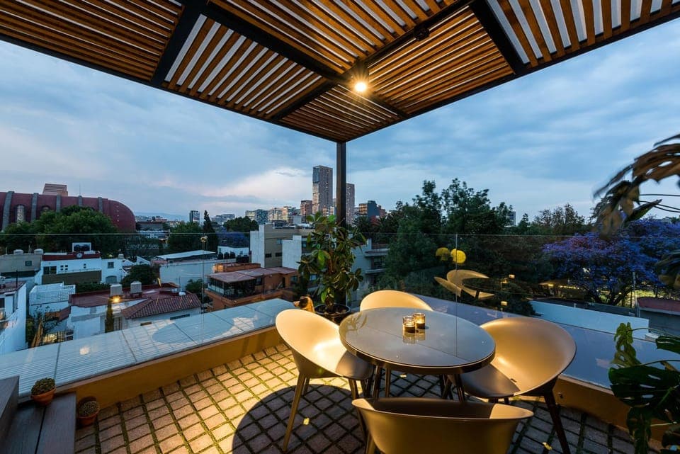 Property building, Day, View (from property/room), Balcony/Terrace, Living room