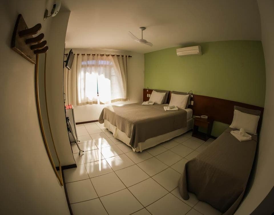 Bed, Photo of the whole room, Bedroom, towels, air conditioner