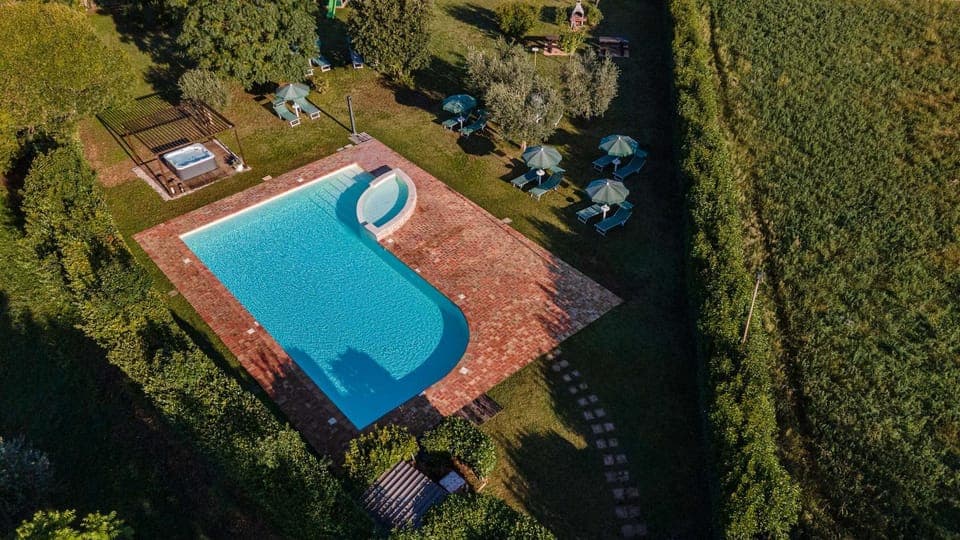 Bird's eye view, Pool view, Swimming pool, sunbed