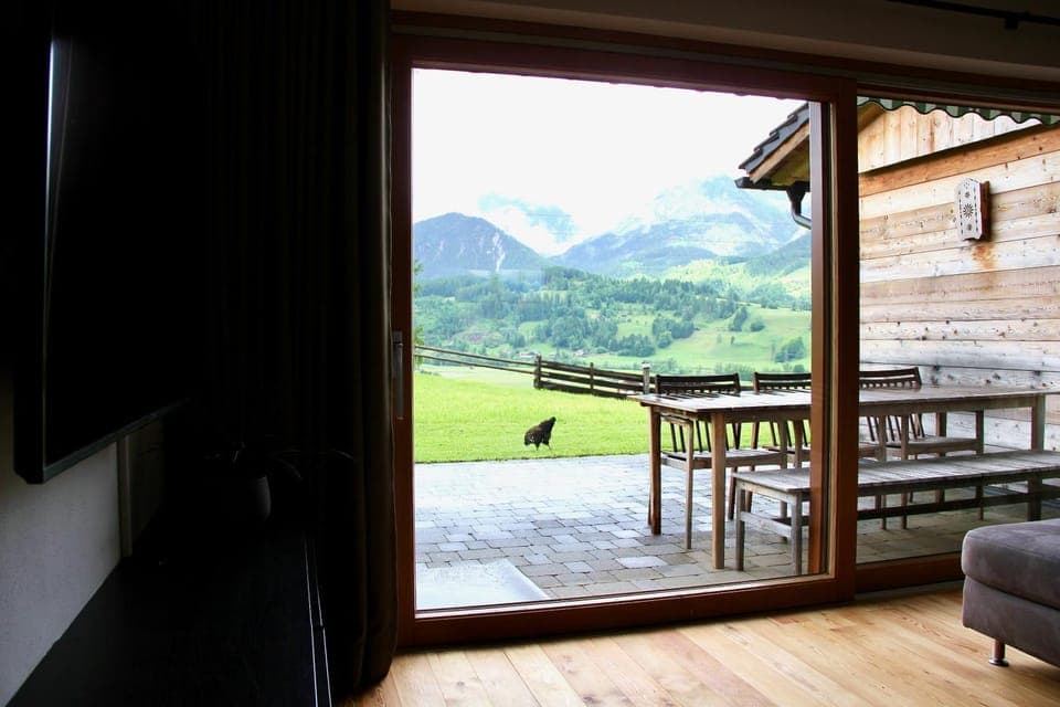 Natural landscape, View (from property/room), Balcony/Terrace, Living room, Mountain view