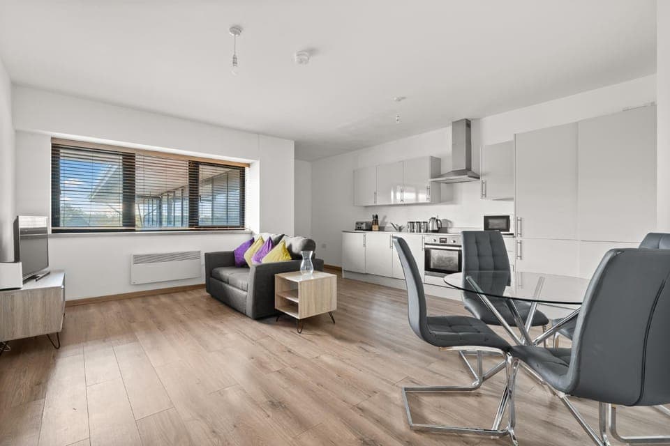 Kitchen or kitchenette, Living room, Dining area