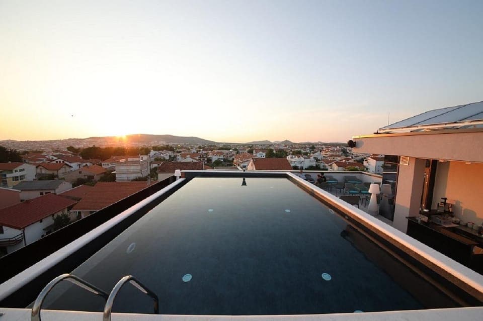 Natural landscape, Swimming pool, Swimming pool, Sunset