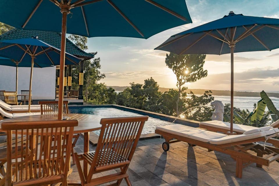 Swimming pool, Sunset