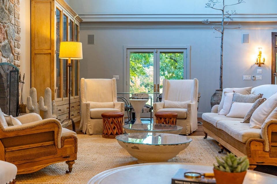 Living room, Seating area, Garden view, furniture