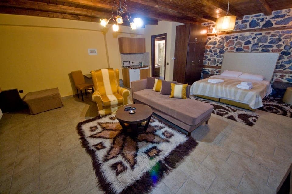 Bed, Living room, Photo of the whole room, Seating area, Bedroom