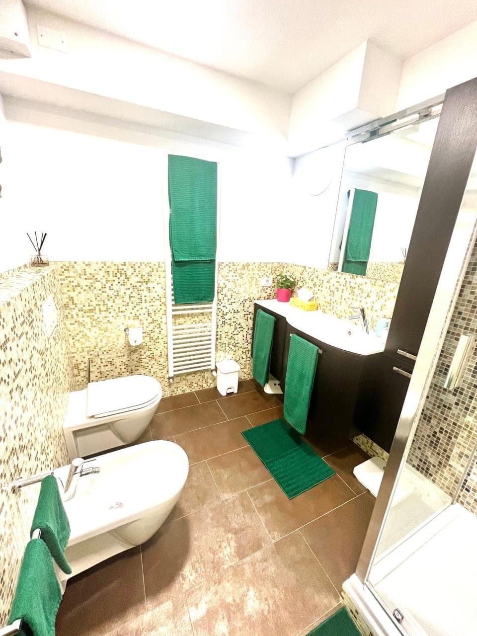 Shower, Toilet, Bathroom, bidet, towels