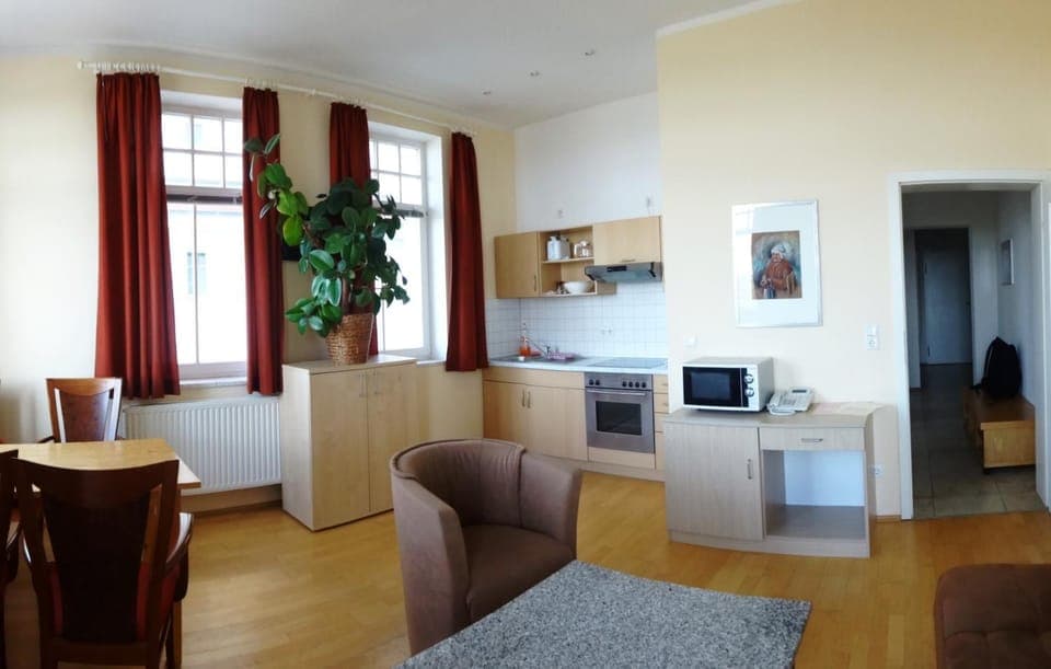 Kitchen or kitchenette, Living room, Dining area