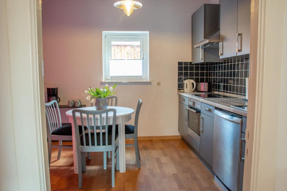 Kitchen or kitchenette, Dining area, dishwasher, stove