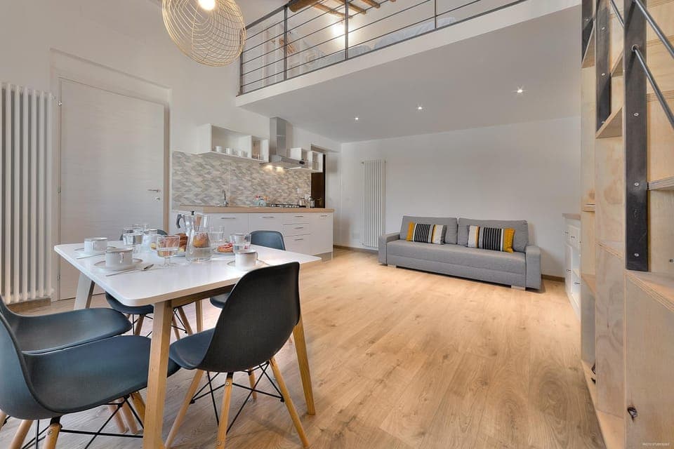 Kitchen or kitchenette, Living room, Dining area