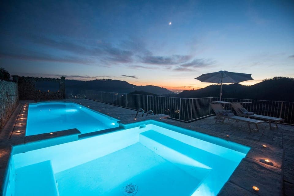 Bird's eye view, Balcony/Terrace, Sea view, Swimming pool, Sunset, Open Air Bath