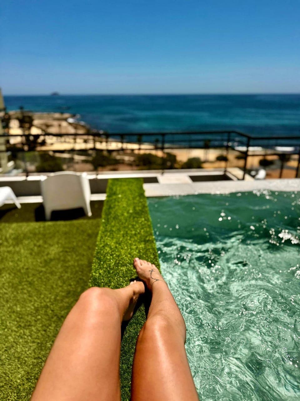 Patio, Day, Natural landscape, Beach, Pool view, Sea view, Swimming pool, sunbed