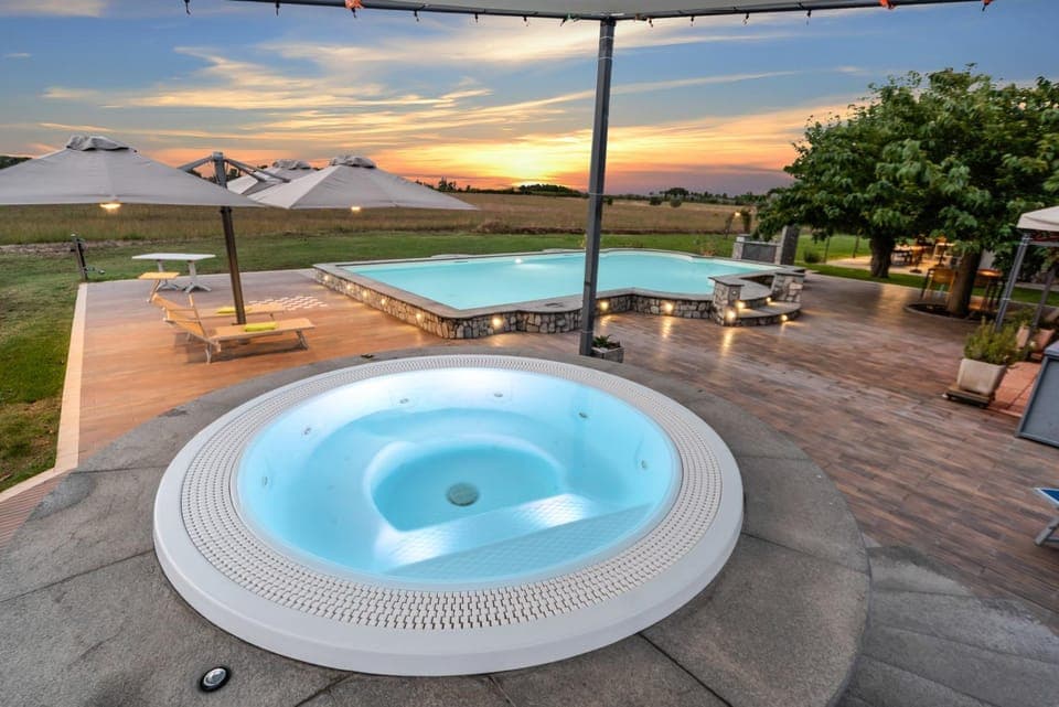 Hot Tub, Hot Tub, Swimming pool, Sunset