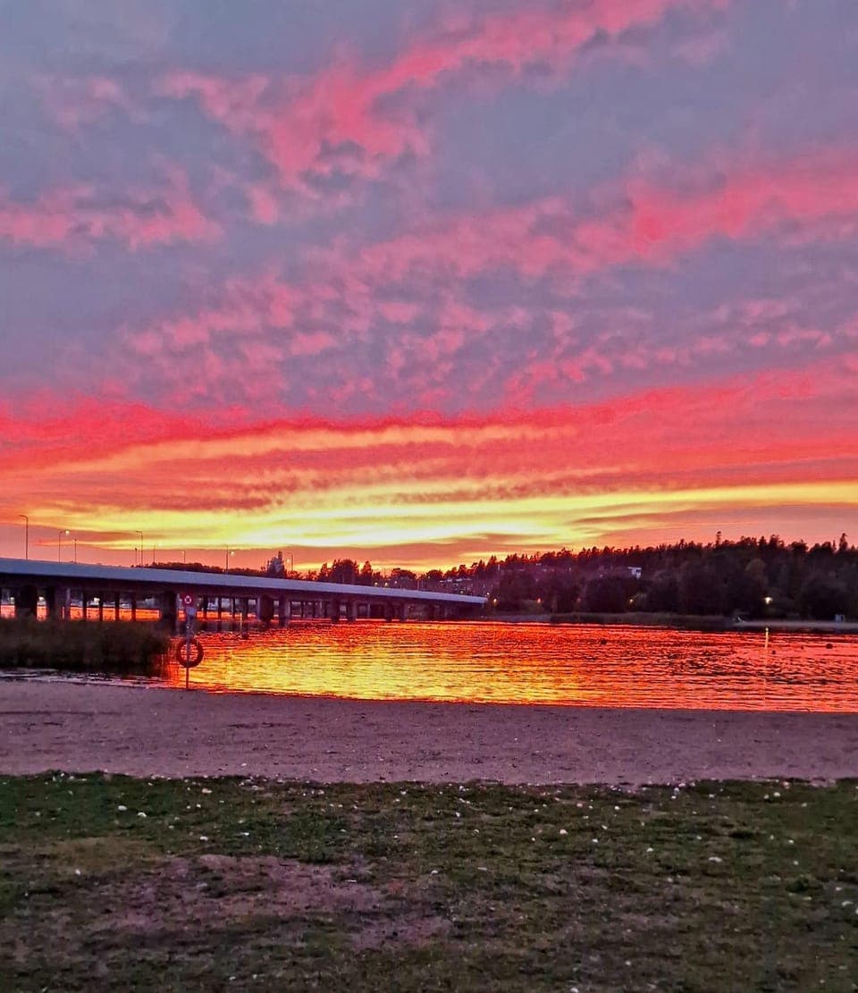 Natural landscape, Sea view, Sunset