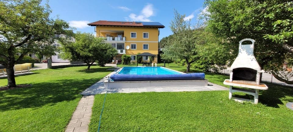 Property building, BBQ facilities, Garden, Garden, Swimming pool