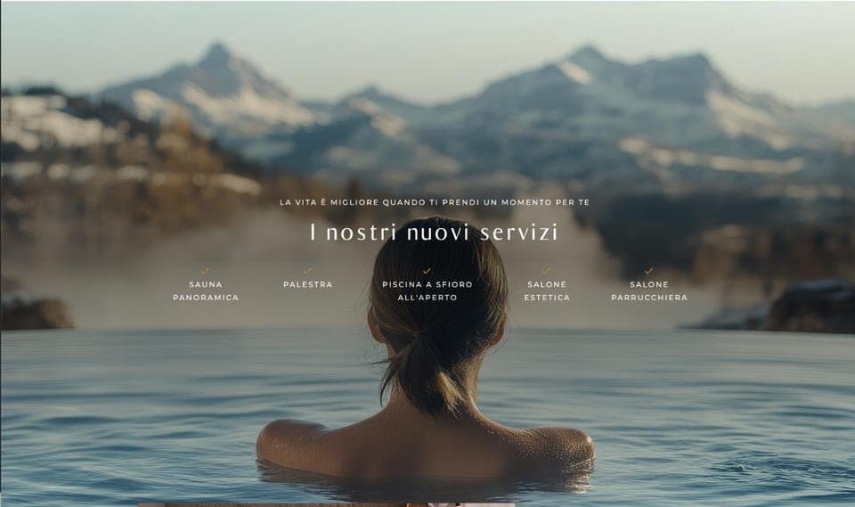 Natural landscape, Mountain view, Swimming pool, Open Air Bath