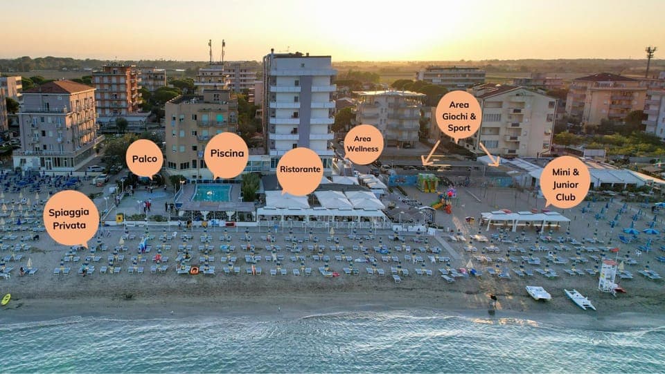 Bird's eye view, Summer, Beach, Evening entertainment, Sea view, Sunset