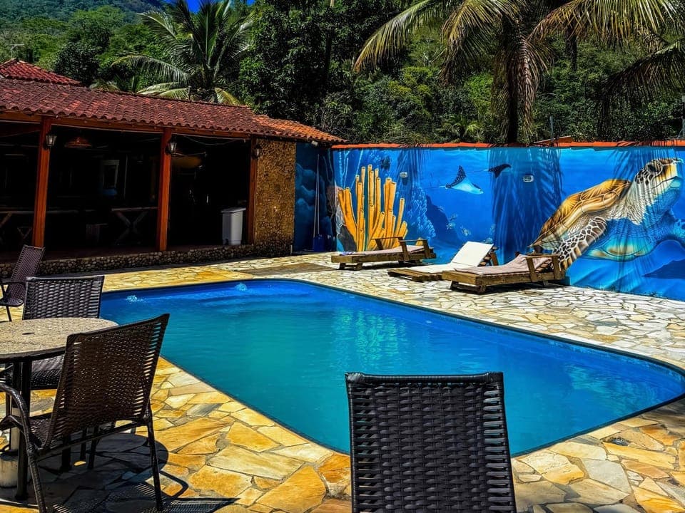 Pool view, Swimming pool, sunbed