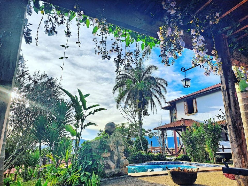 Property building, Patio, Day, Swimming pool