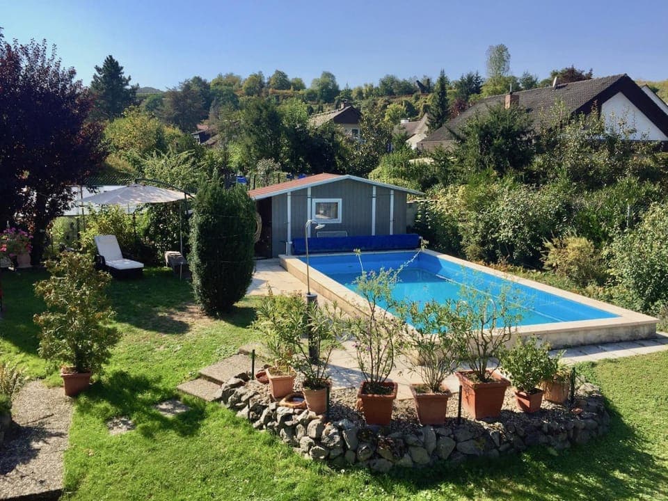 Property building, Living room, Swimming pool