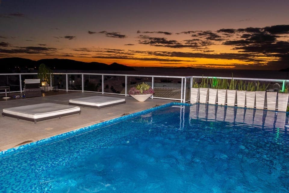 Pool view, Swimming pool, Swimming pool, Sunset