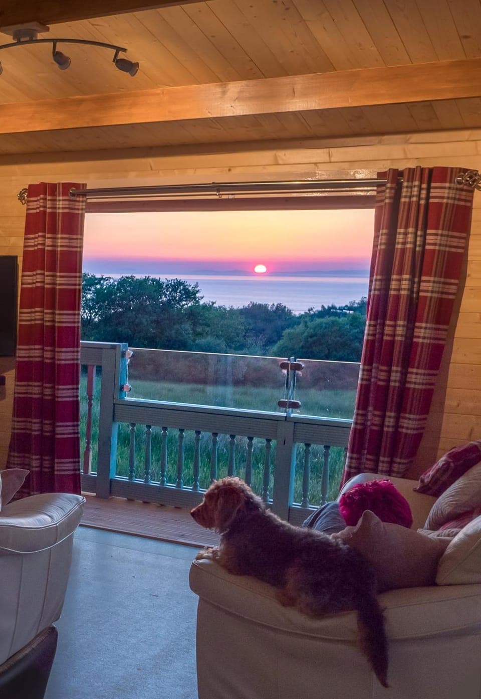 View (from property/room), Living room, Sunset