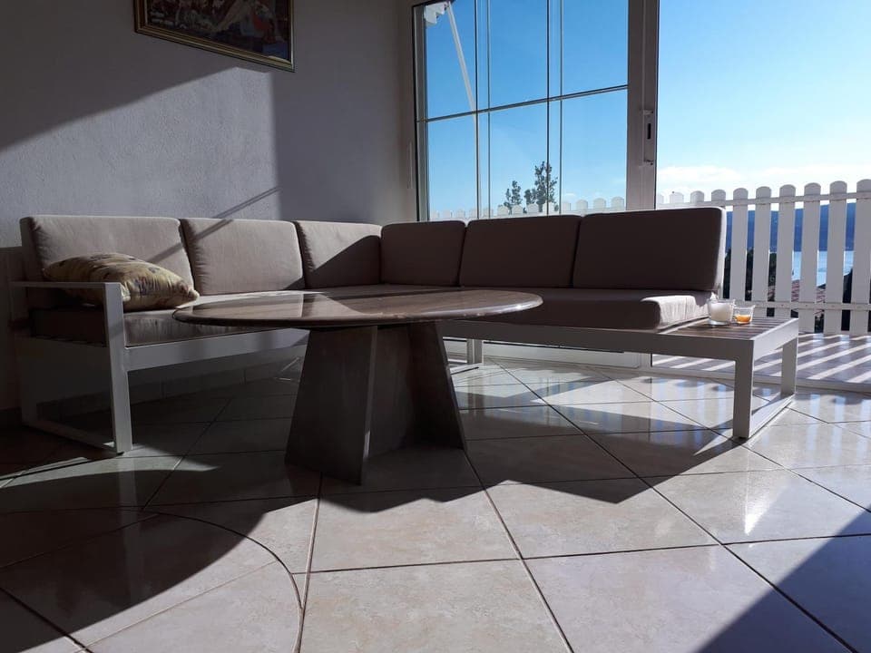 Balcony/Terrace, Living room, Seating area, Sea view