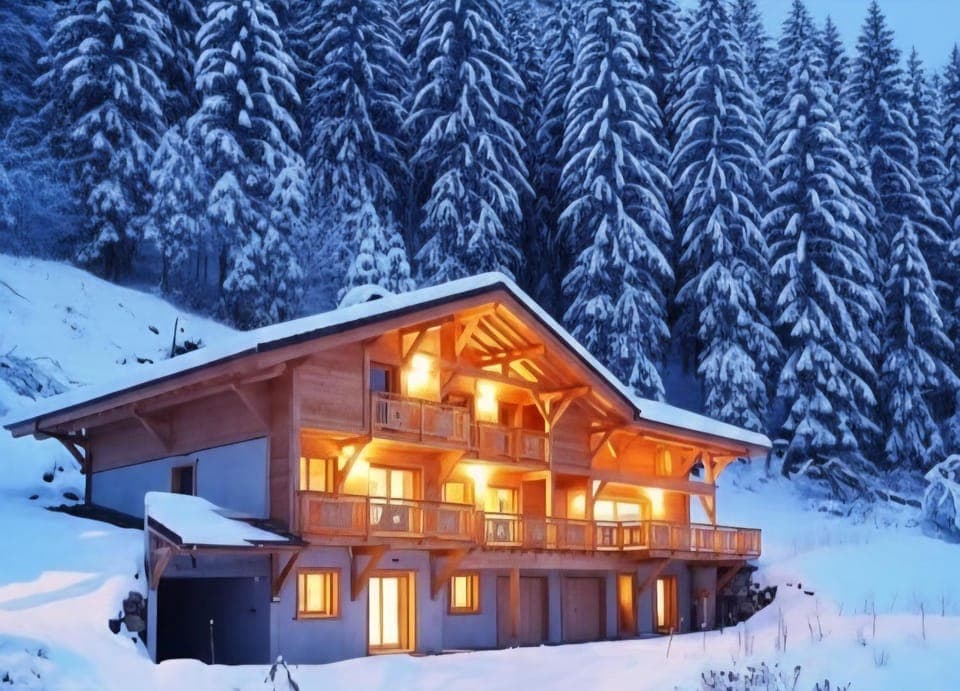 Property building, Natural landscape, Winter, Mountain view