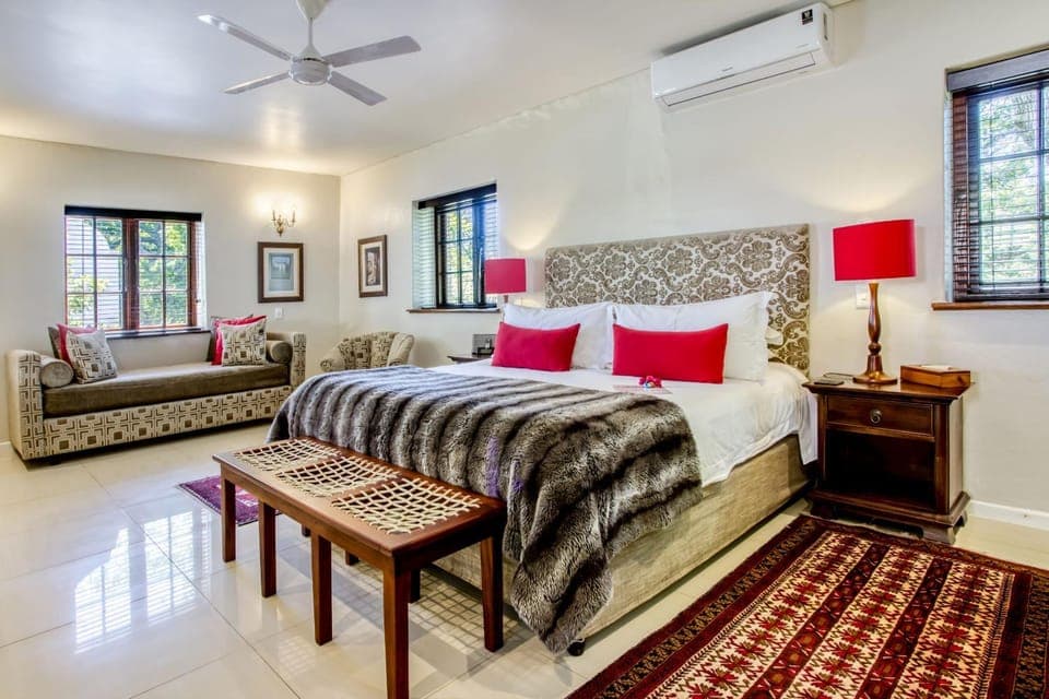 Bed, Bedroom, fireplace, air conditioner