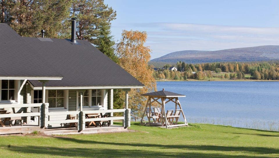Property building, Autumn, Lake view