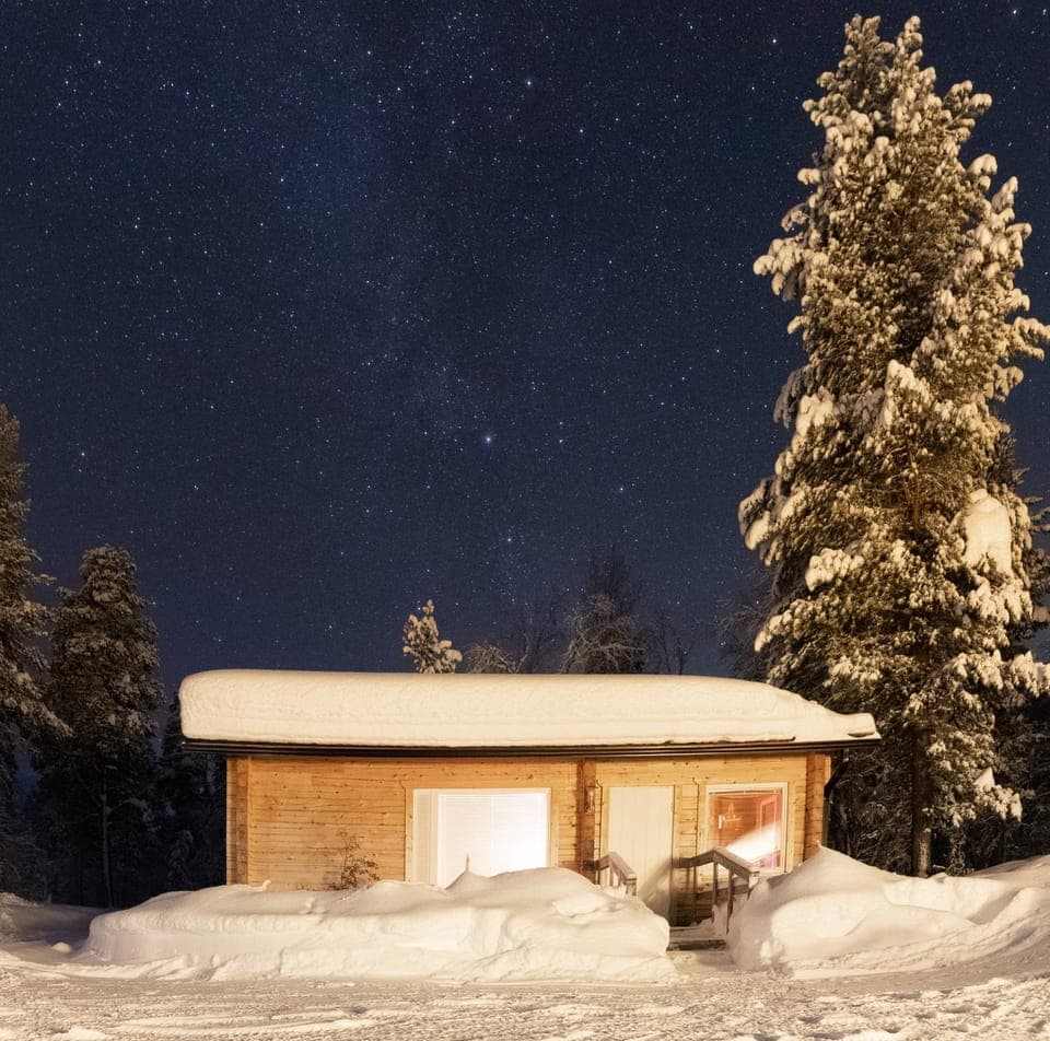 Property building, Facade/entrance, Night, Winter, On site