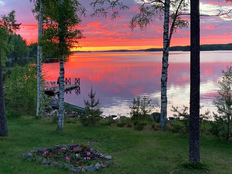 Natural landscape, Lake view, Sunset