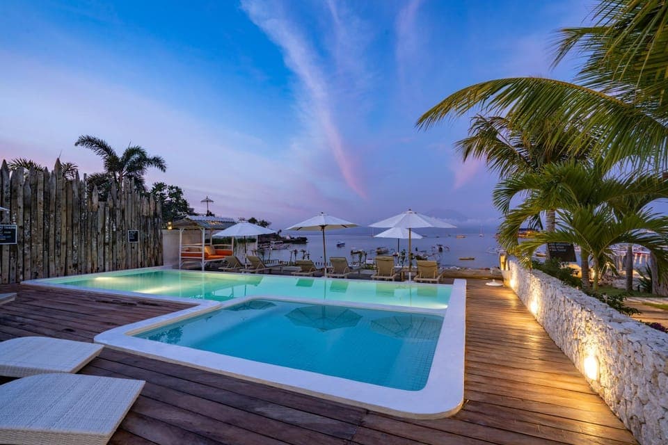 Beach, Sea view, Swimming pool, Sunset