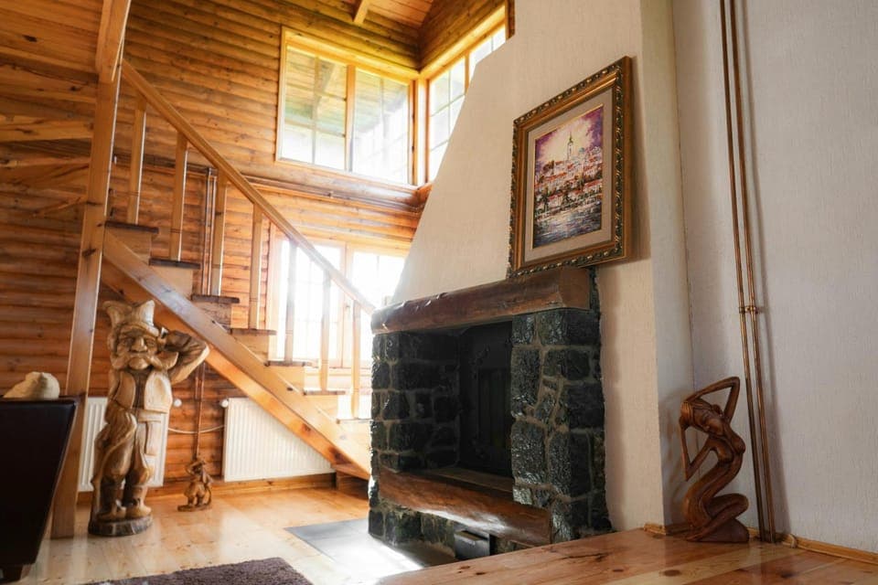 Living room, fireplace