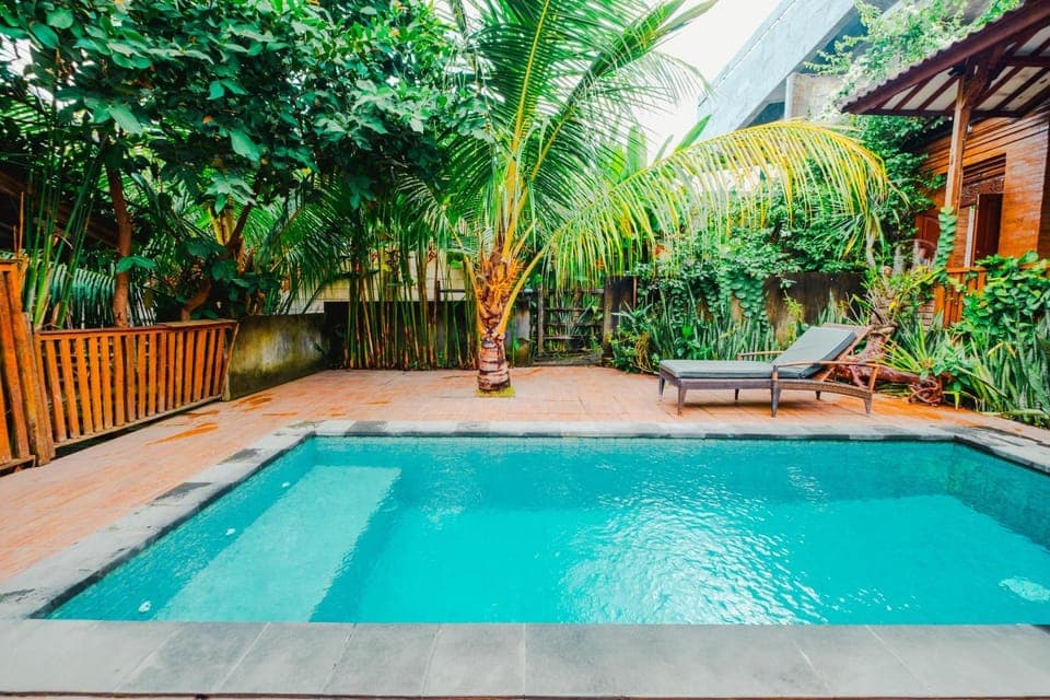 Patio, Spring, Day, Garden, Garden view, Pool view, Swimming pool, sunbed