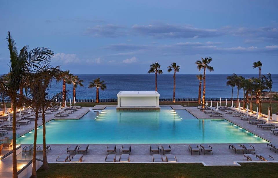 Pool view, Sea view, Swimming pool, Sunset