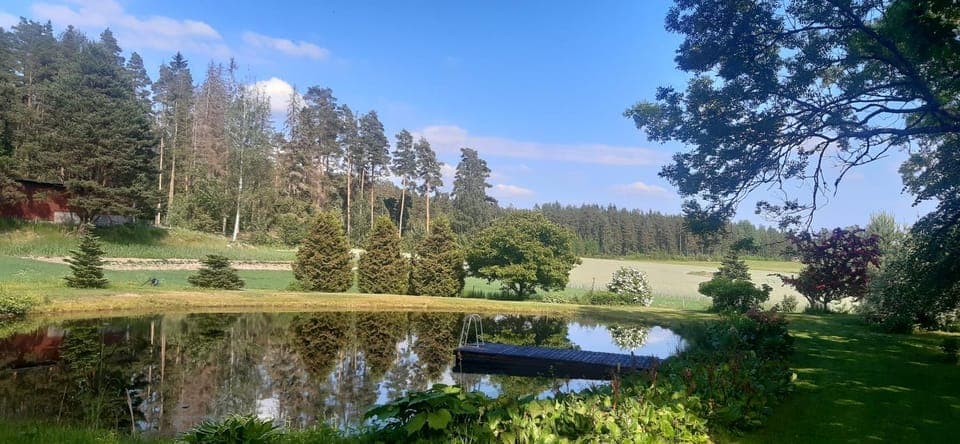 Natural landscape, Garden, Garden view, Lake view