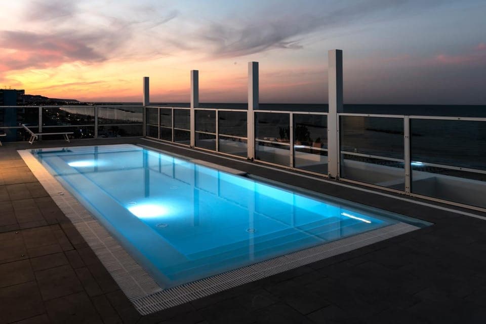 Solarium, Swimming pool, Sunset