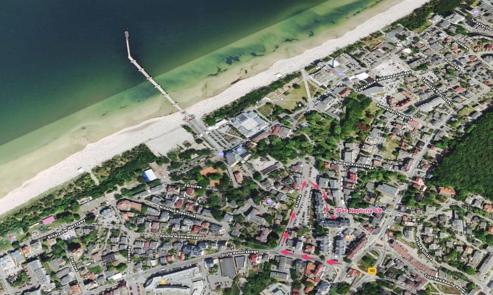 Property building, Off site, Bird's eye view, On site, Sea view, Street view