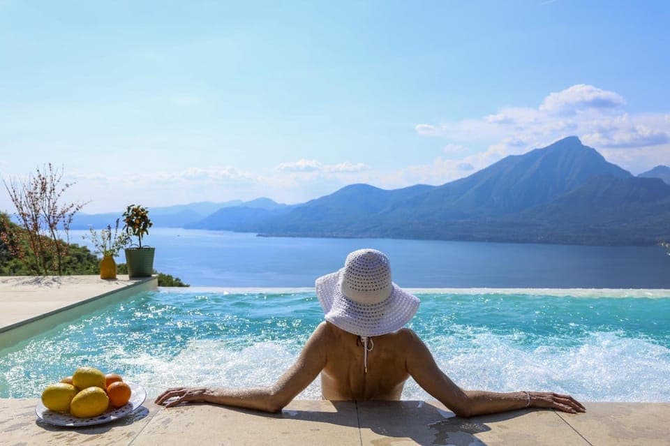 Natural landscape, Lake view, Mountain view, Pool view, Swimming pool