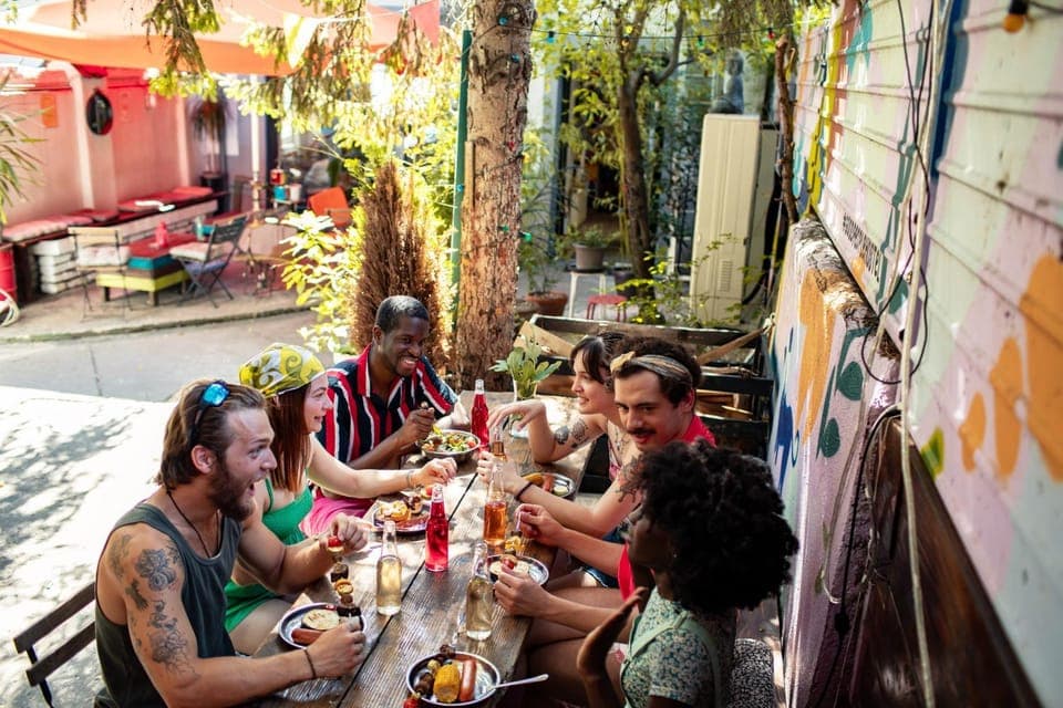 Patio, Garden, Seating area, Dining area, Guests, group of guests