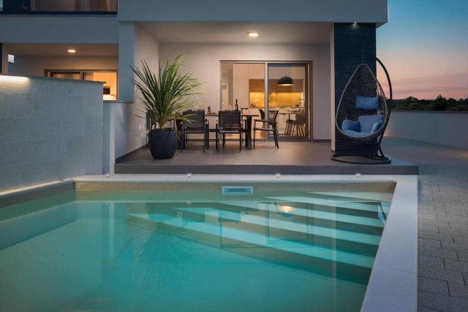 Swimming pool, Swimming pool, Sunset