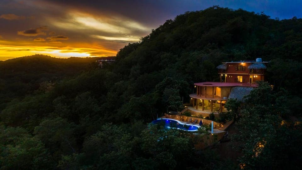 Property building, Bird's eye view, Sunset