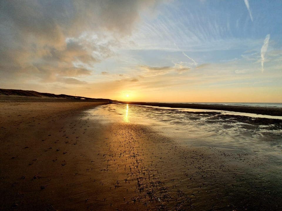 Natural landscape, Beach, Sunset