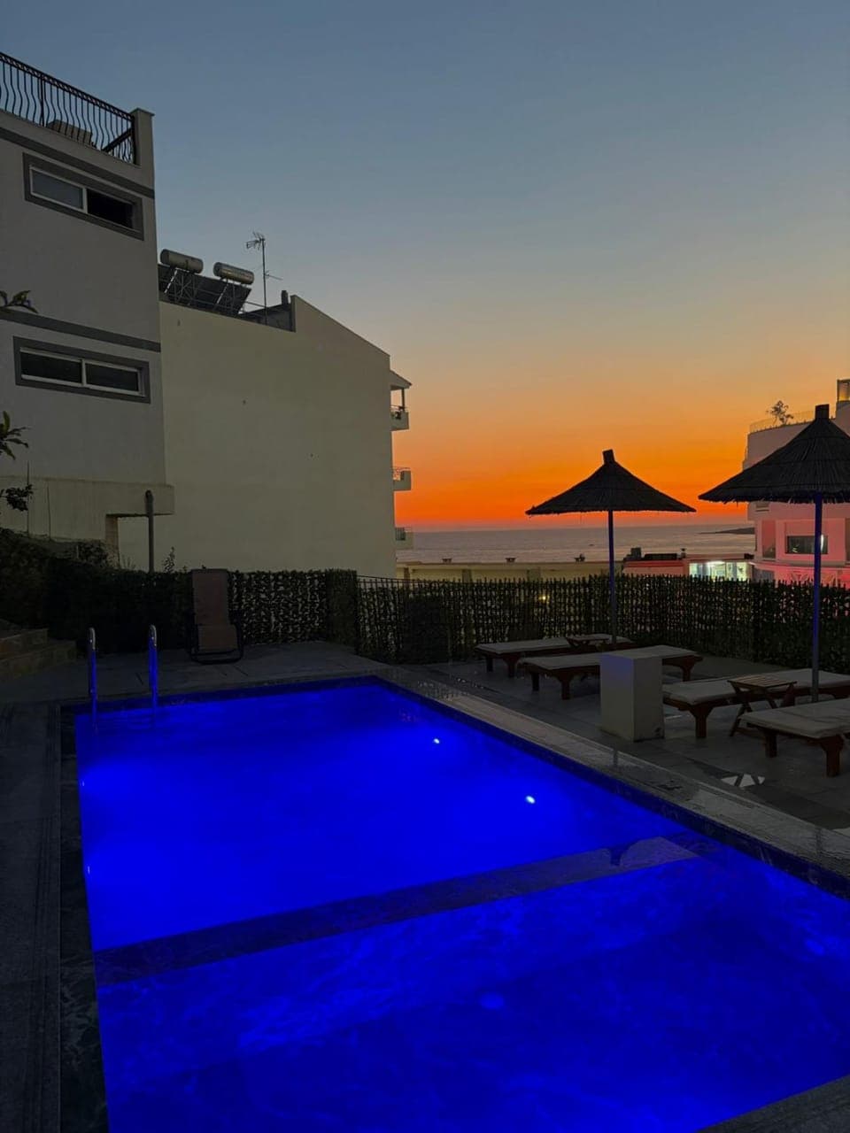 Swimming pool, Sunset