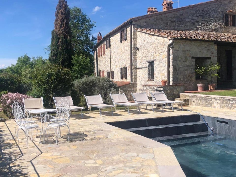 Property building, Pool view, Swimming pool, sunbed